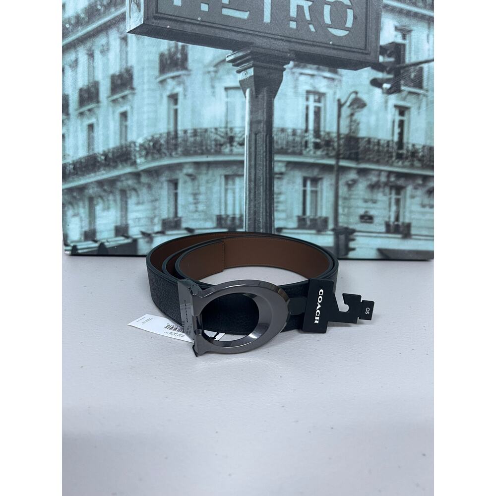 Coach 91305 Plaque Cut-To-Size Reversible Belt 38mm - Picture 1 of 7